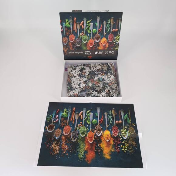 Unbranded Spices on Spoon 1000 Piece Jigsaw Puzzle with Puzzle Poster - GUC - Picture 2 of 12